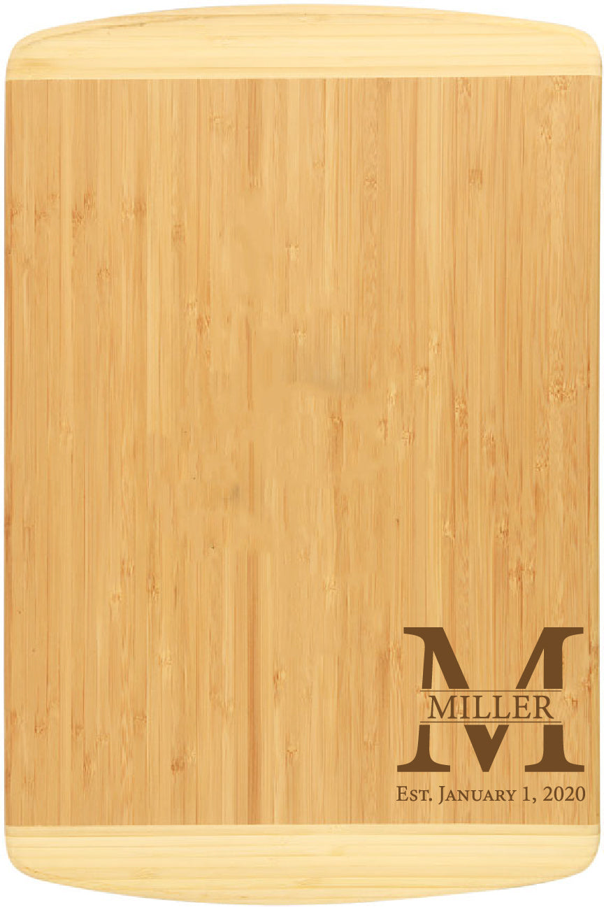 Bamboo 2-Tone Cutting Board Engraved 18" x 12"