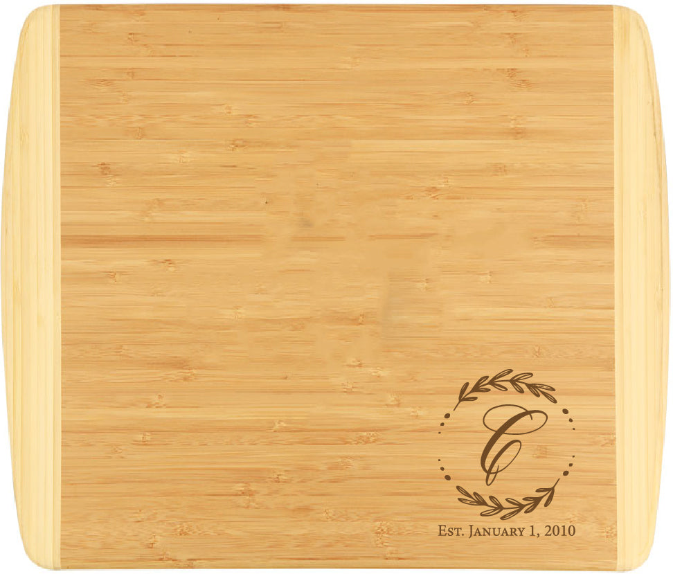 Bamboo 2-Tone Cutting Board Engraved 13-1/2" x 11-1/2"