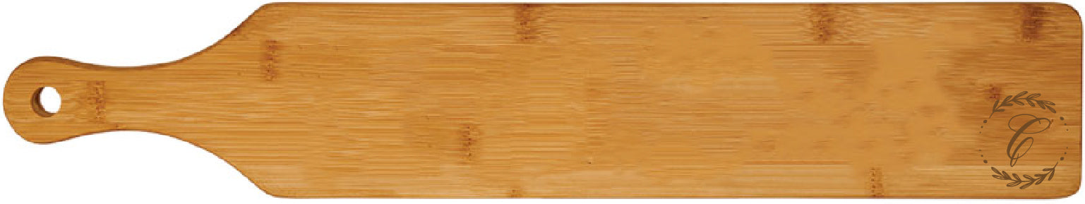 Bamboo Paddle Cutting Board Engraved 4" x 22"