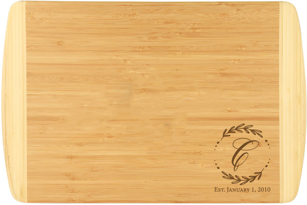 Bamboo 2-Tone Cutting Board Engraved 18" x 12"