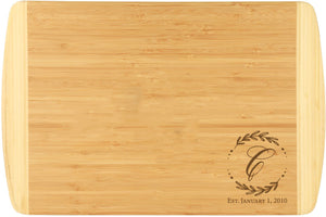 Bamboo 2-Tone Cutting Board Engraved 18" x 12"