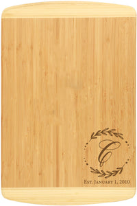 Bamboo 2-Tone Cutting Board Engraved 18" x 12"