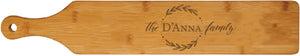 Bamboo Paddle Cutting Board Engraved 4" x 22"