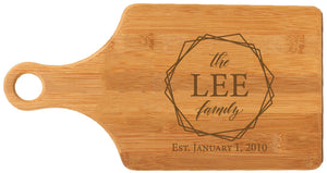 Bamboo Paddle Shaped Cutting Board Engraved 13-1/2" x 7"