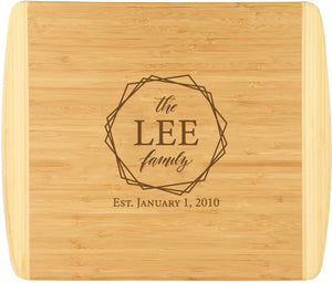 Bamboo 2-Tone Cutting Board Engraved 13-1/2" x 11-1/2"