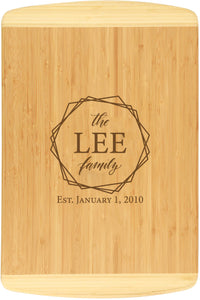 Bamboo 2-Tone Cutting Board Engraved 18" x 12"