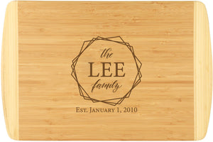 Bamboo 2-Tone Cutting Board Engraved 18" x 12"