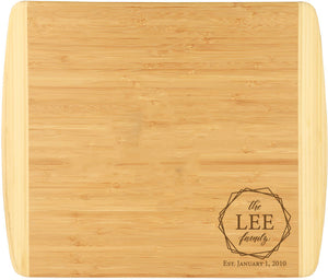 Bamboo 2-Tone Cutting Board Engraved 13-1/2" x 11-1/2"