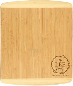 Bamboo 2-Tone Cutting Board Engraved 13-1/2" x 11-1/2"