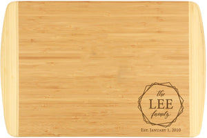 Bamboo 2-Tone Cutting Board Engraved 18" x 12"