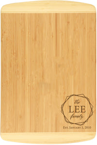 Bamboo 2-Tone Cutting Board Engraved 18" x 12"