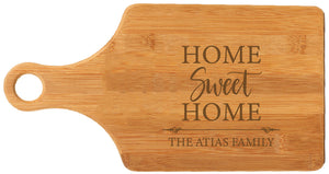 Bamboo Paddle Shaped Cutting Board Engraved 13-1/2" x 7"