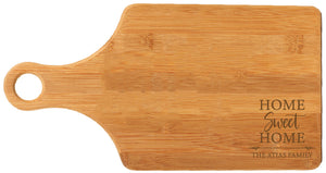 Bamboo Paddle Shaped Cutting Board Engraved 13-1/2" x 7"