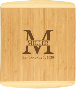 Bamboo 2-Tone Cutting Board Engraved 13-1/2" x 11-1/2"