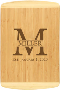 Bamboo 2-Tone Cutting Board Engraved 18" x 12"