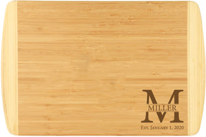 Bamboo 2-Tone Cutting Board Engraved 18" x 12"