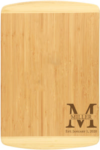 Bamboo 2-Tone Cutting Board Engraved 18" x 12"