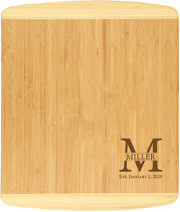 Bamboo 2-Tone Cutting Board Engraved 13-1/2" x 11-1/2"