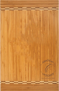 Personalized Engraved Bamboo Cutting Board  with Inlay Design 18-1/4" x 12"