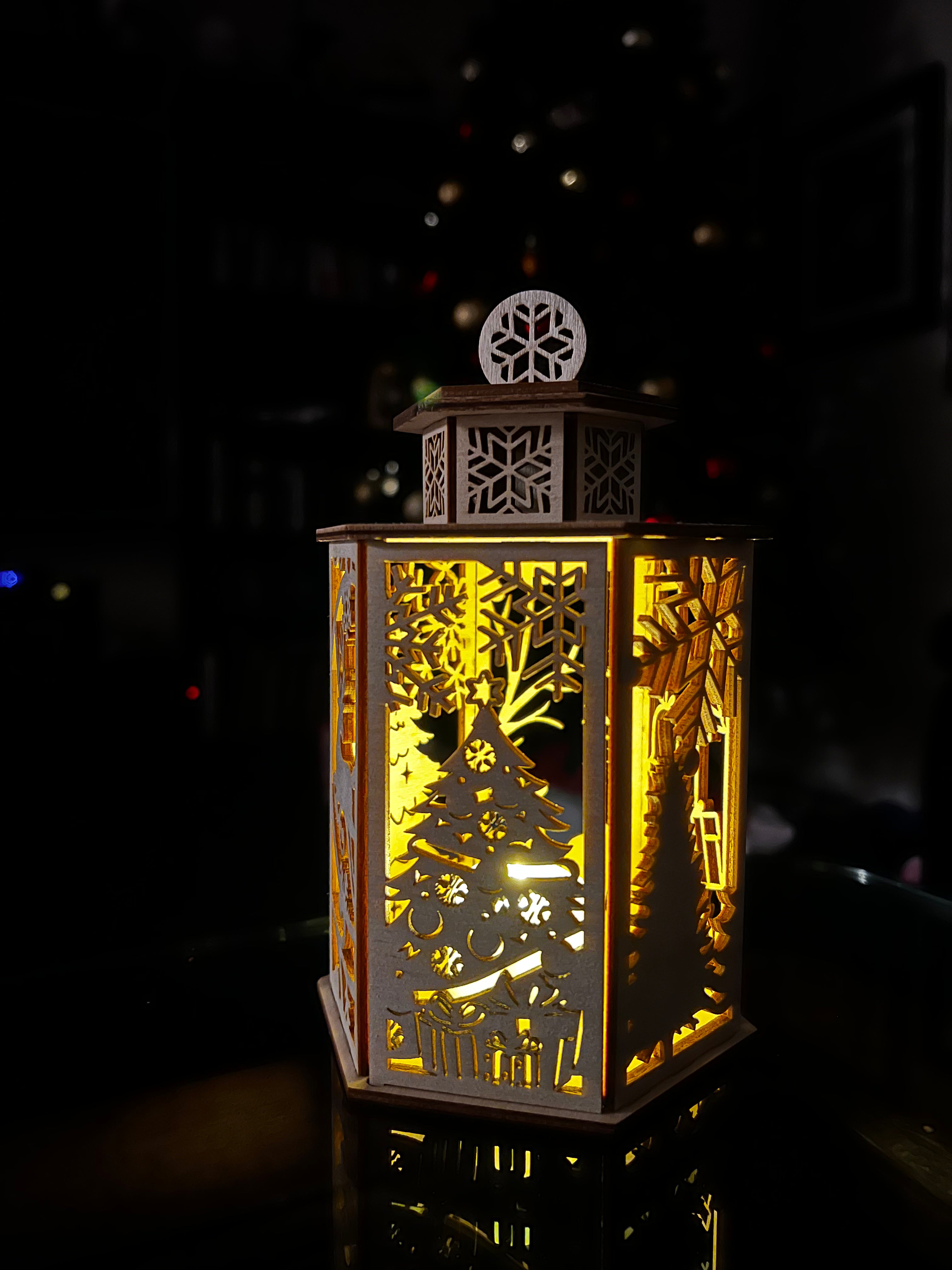 Deer and Winter Scene Lantern